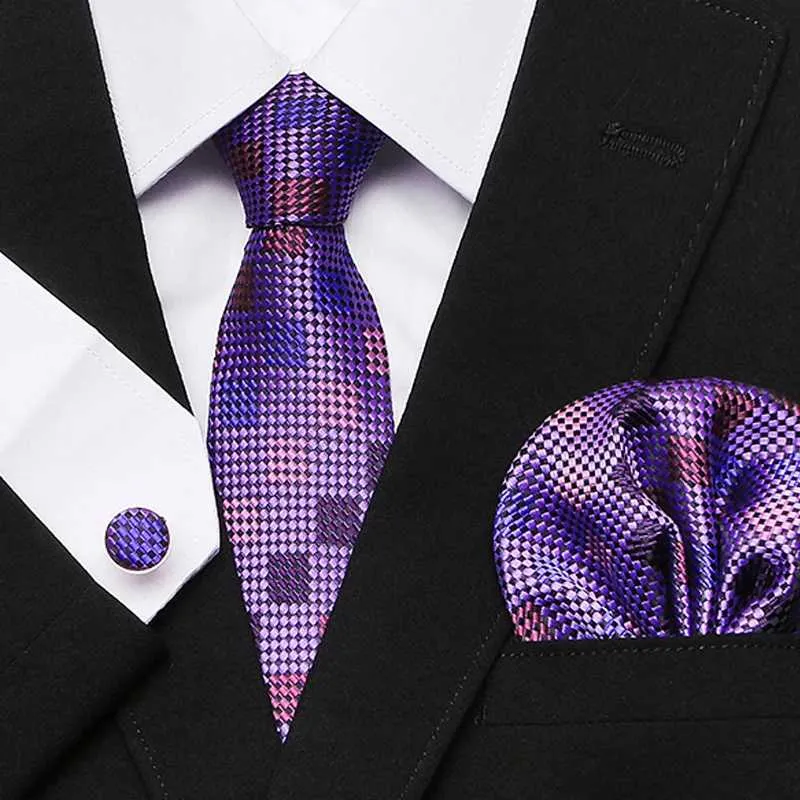 Zestaw krawata na szyję moda wiele kolorów sprzedaż jedwabnych krawat kieszonkowe Zestaw mankietu