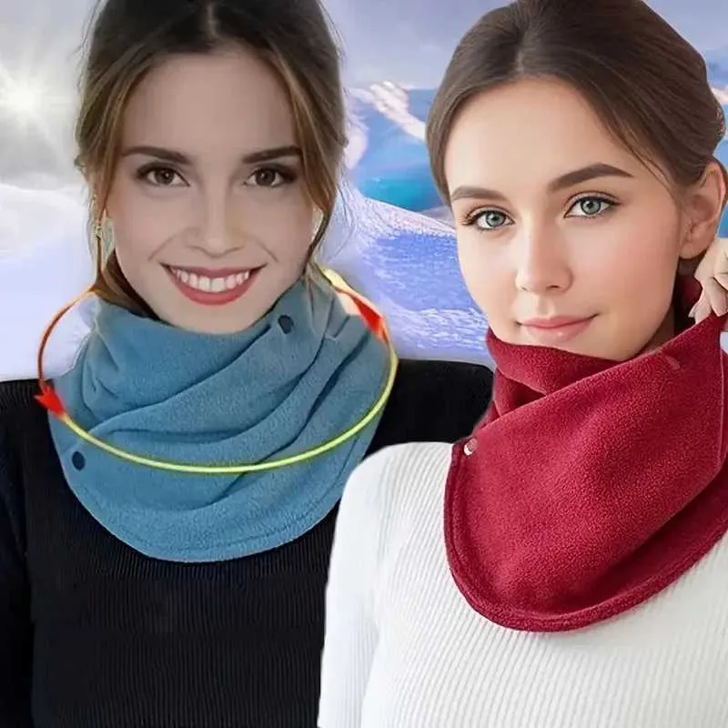 Fashion Face Masks Neck Gaiter Winter Lool Écarpe épaissie et chaude Couverture d'automne Femmes Double couche Q240510