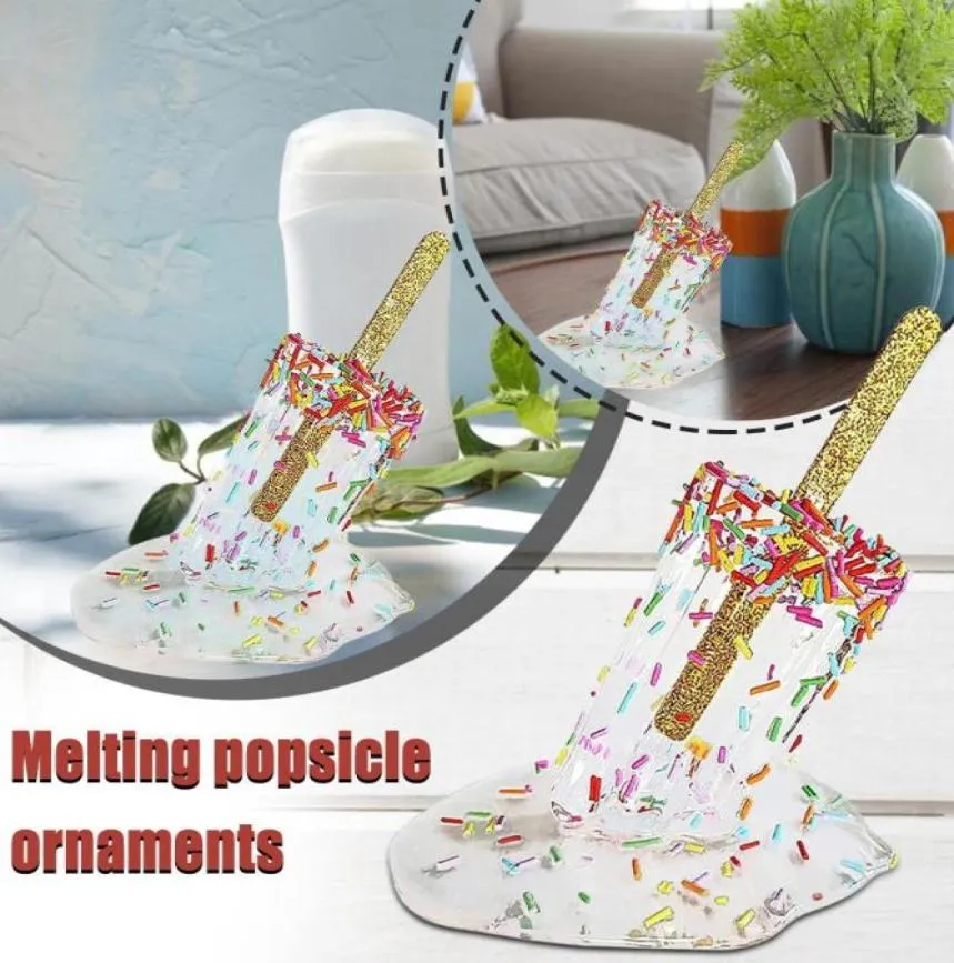 Garden Decorations Melting Ice Cream Model Ornaments Realistic Artificial Lollipop Resin Decoration Crafts Summer Cool Popsicle H2859761