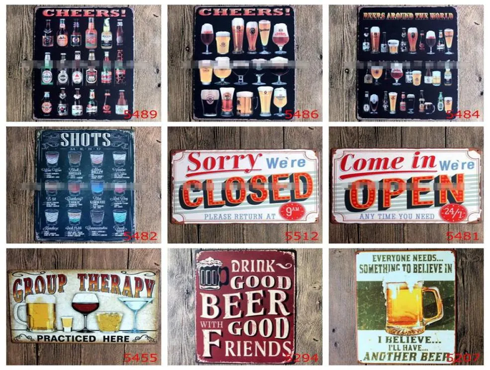 Bar Metal Tin Painting Sign Bire Wine Affiche vintage artisanat Art Sticker Iron Home Restaurant Décoration Pub Pub Mur Decor FWC19015689233