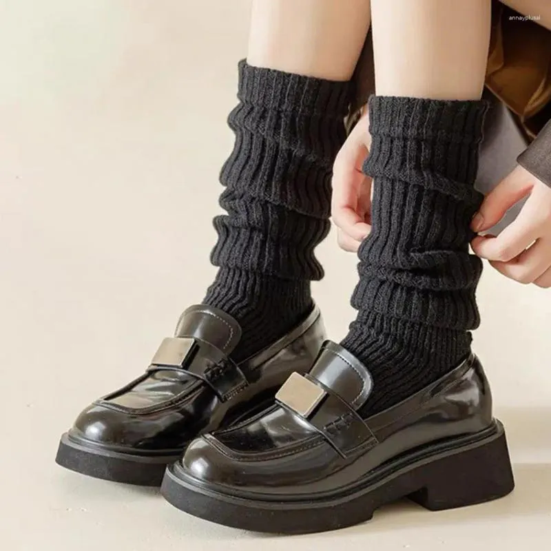 Женщины носки 1 пара полосатого японского стиля с твердым цветом с твердым цветом высокий эластичность анти-скольжение тонкое мягкое дышащее поглощение пота