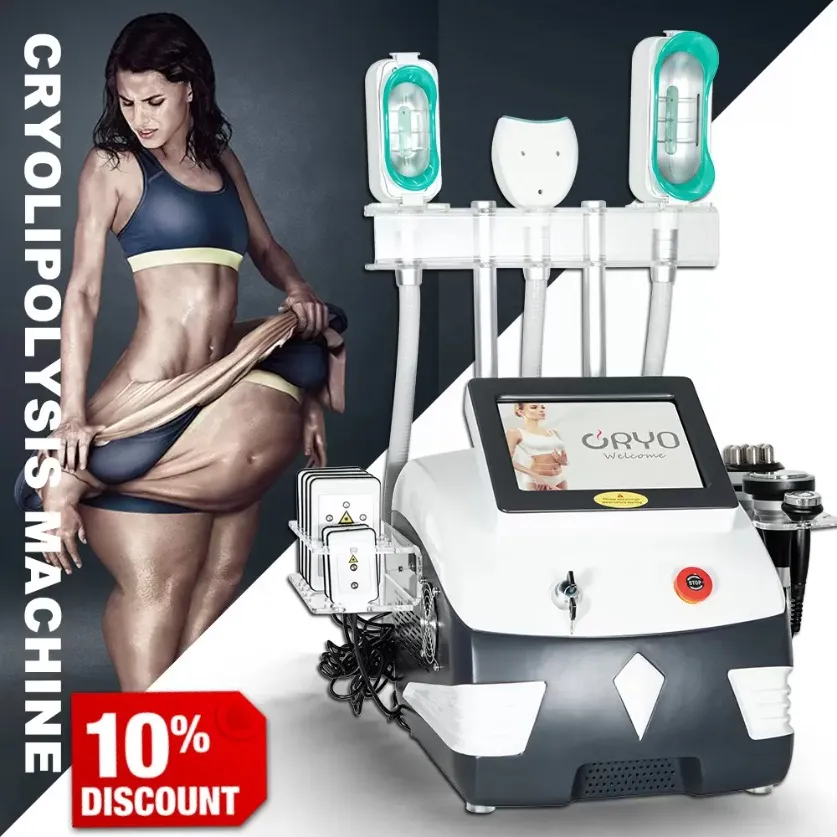 Slimmingmaschine Super Slim Cryolipolyse System Fett Reduzieren Sie Ultraschallkavitationsmaschine Kryo RF Lipo Kryotherapie -Geräte Cellulite Remvoal