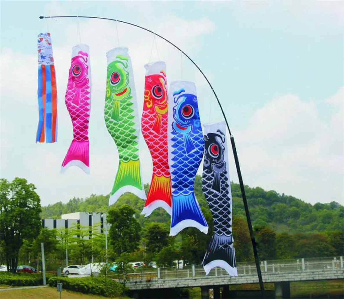 Koinobori koi nobori carpa windssocks serpentinas coloridas bandeira de peixe decoração de peixes de peixes bandeira de parede pendurada 40cm 55cm 70cm 19886621