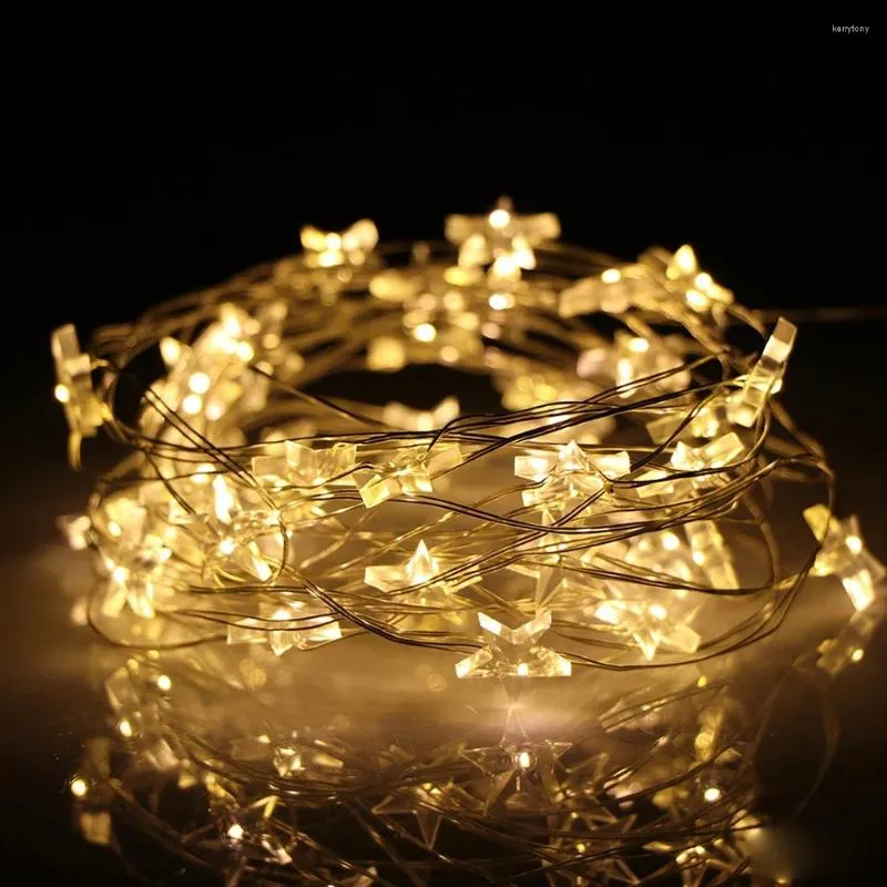 Strings LED Star Copper String Lights Christmas 10-60 Fairy Light Party Wedding Decor Home Outdoor Patio Decoration Twinkle Lamps