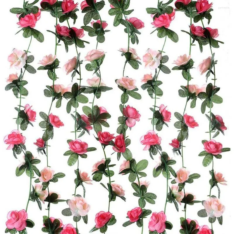 Dekorative Blumen künstlicher rosa Rosenrebe Girland