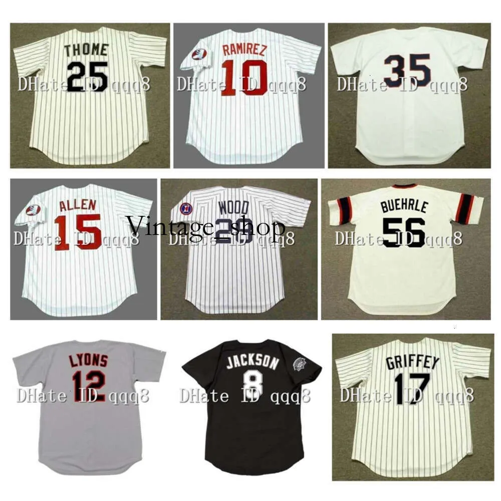 Vin Vintage Jersey Ken Griffey Jr. Bo Jackson Paul Konerko Richie Allen Ron Santo Wood Wood Frank Thomas Mark Buehrle Jack McDowell Ron Kittle