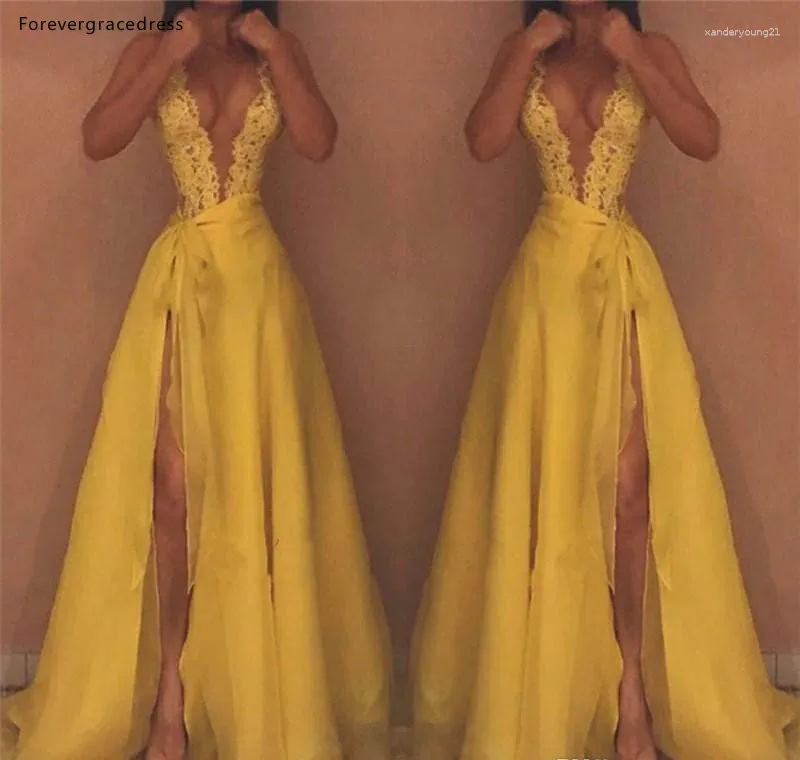 Платья для вечеринок высококачественные желтые вечерние вечерние кружевные кружевные красно -ковровые дорожки формальная праздничная одежда знаменитостей и размер