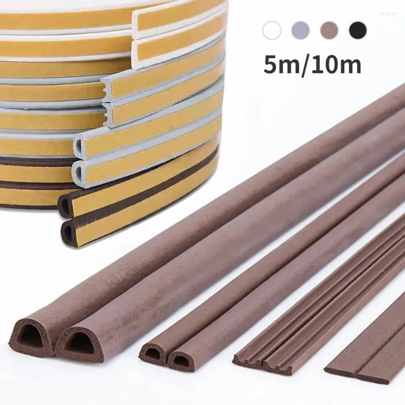 Carpets 5/10M DIY DIPE Self-adhesive Door And Window Sealing Strip Glass Anti-collision Rubber Foam Sound Insulation