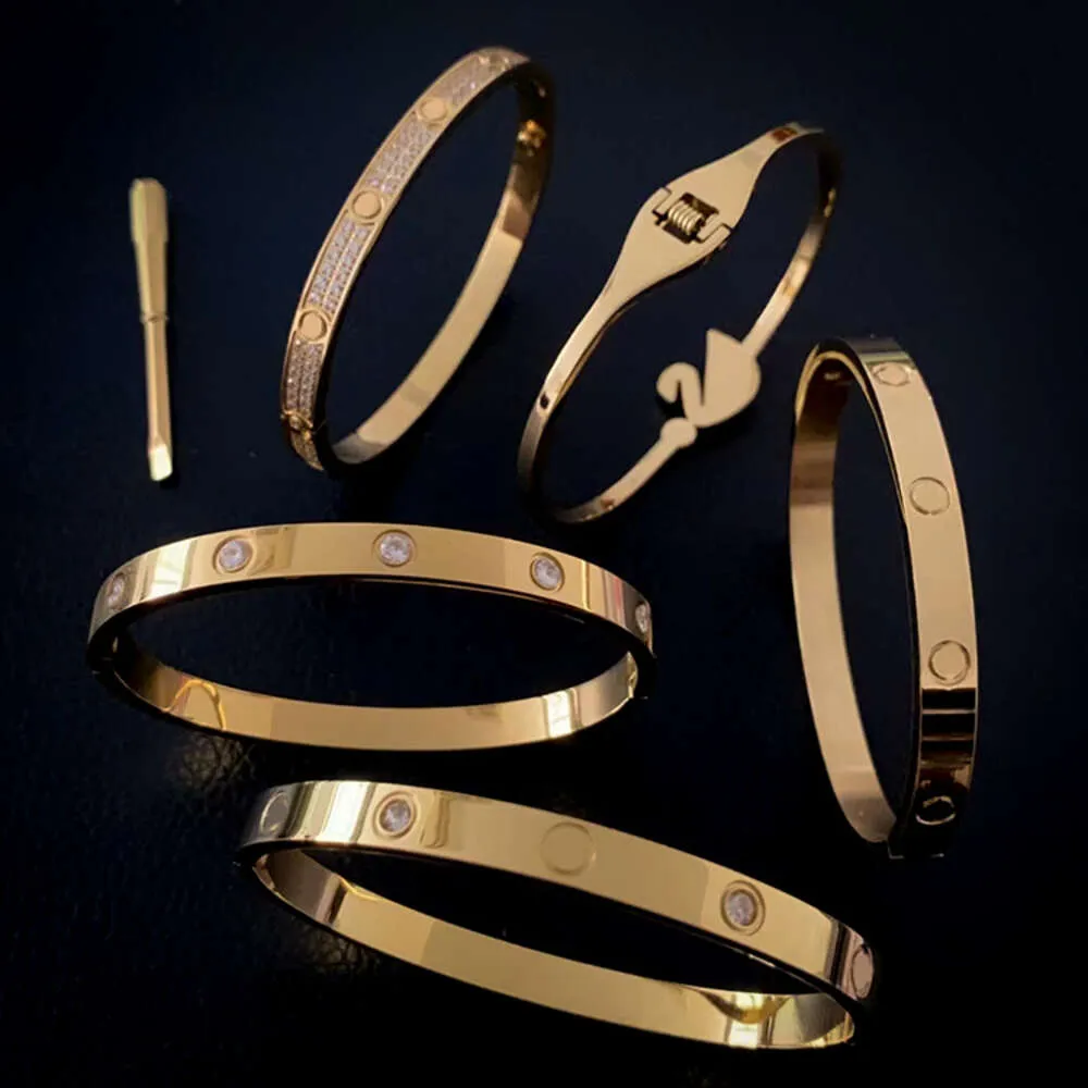 Bijoux de mode gold en acier inoxydable en acier inoxydable Black Swan Love Bangle Bracelet