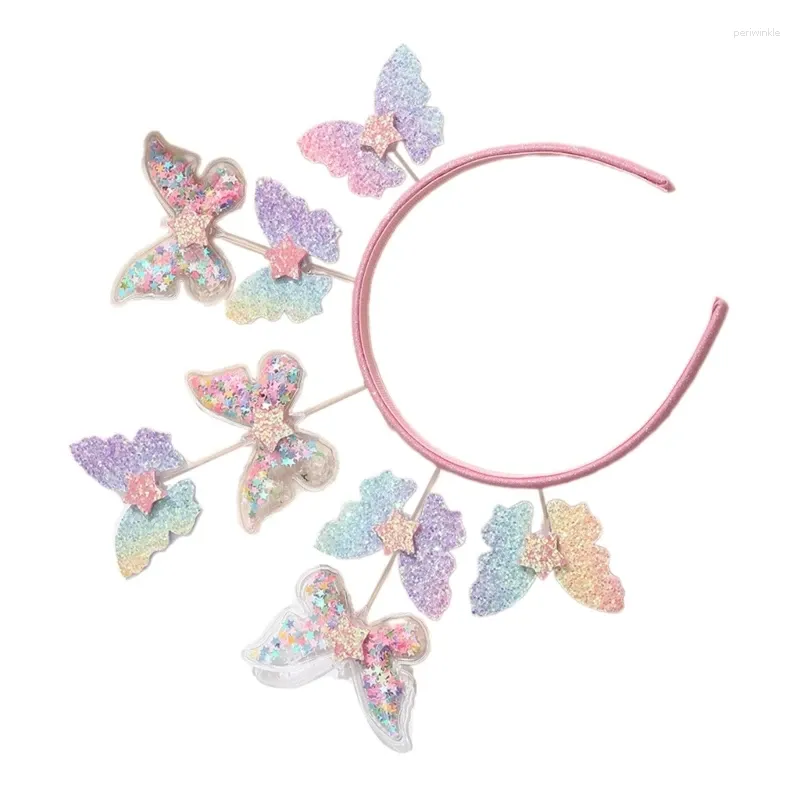 Fournitures de fête Gluffage Powder Bandau de poudre esthétique Butterfly Hairhoop Festival Headwrear Girls Headwear Saint Valentin Positre