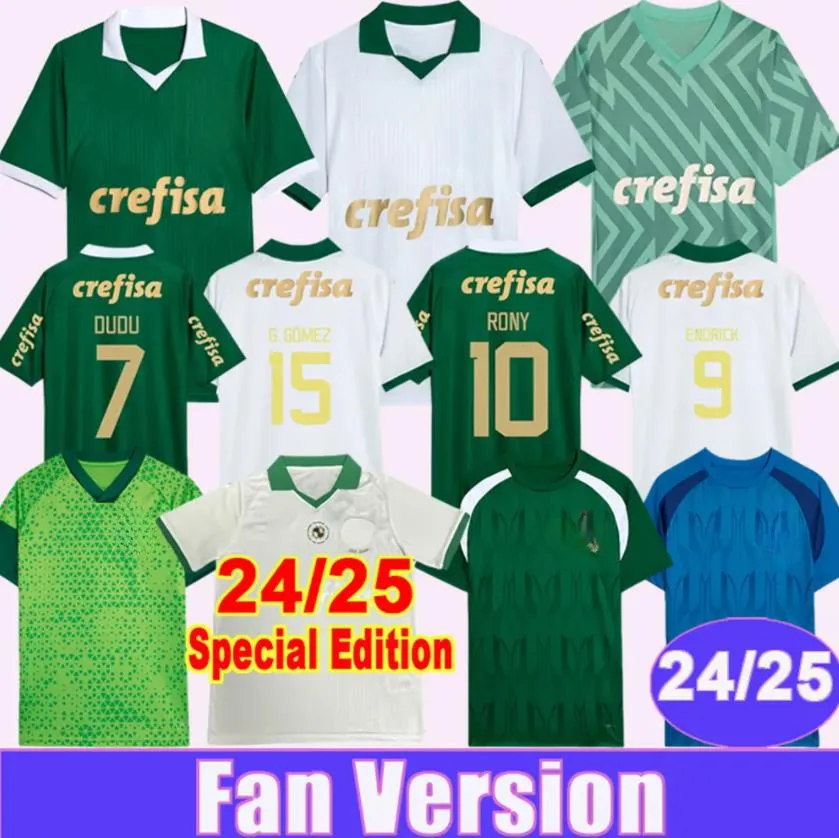 24 25 Palmeiras Rony Dudu Mens Maglie di calcio Edizione Speciale Breno Lopes R.Veiga Marcos Rocha Endrick a casa 3a portiere Calcio Sleeve uniformi per adulti