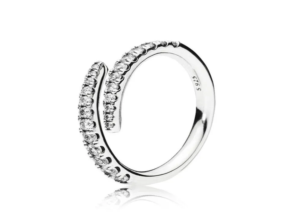 Clear CZ Diamond Shooting Star Ring Set Original Boîte pour 925 Sterling Silver Women Girls Wedding Meteor Open Rings4674486