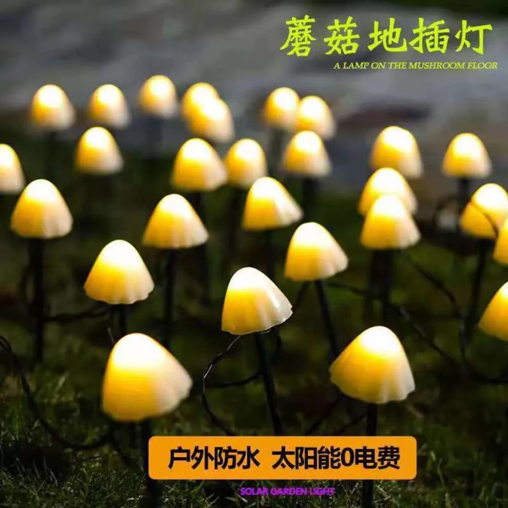 Solaire LED Solar Inserted Mushroom String Outdoor Termroproping Color Garden Garden Lighging Decoration Layscape Light