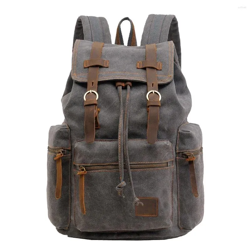 Рюкзак модный кожаный ноутбук для мальчика для девочек школьные рюкзаки для мужчин женщины путешествующие сумка Большой Canvas Большой пропускной способности Berchirly