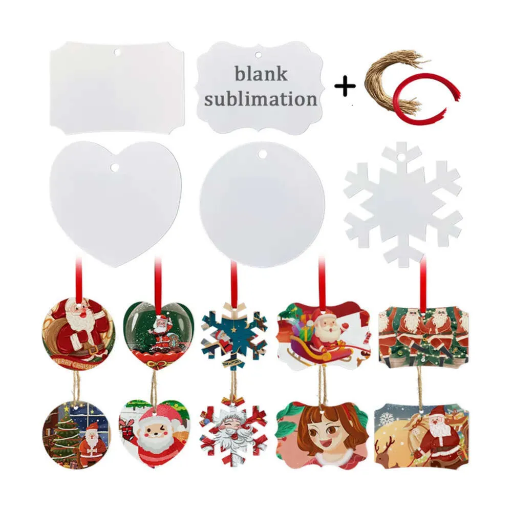 Snowflake Christmas Pendants Ornements sublimation Blank Thermal Transfer Printing BLANK