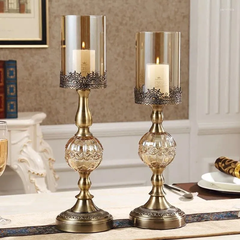 Candle Holders European Decor Single Holder Romantic Crystals Candlestick Luxury Stand Home Table Decoration