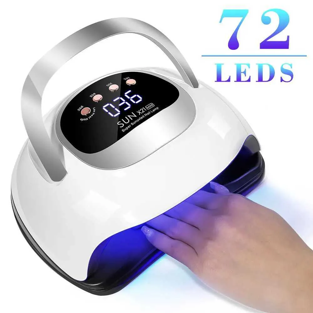 Nageltrockner Sonne x21 Max Schnelltrocknen Phototherapie 320W Nagelleuchte zum Trocknen des vollen Nagellacks mit 4-spd-Timing-tragbarer Nagelschifft T240510