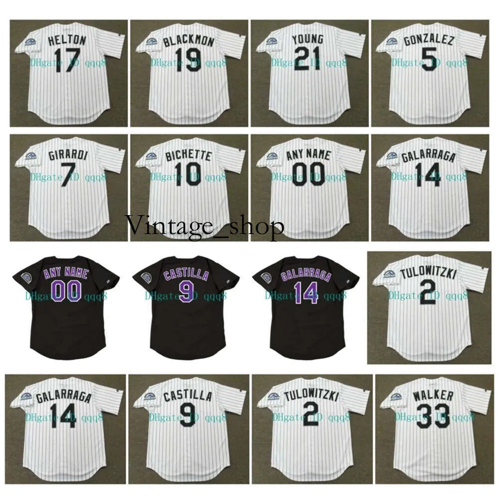 Vin 1995 1993 Vintage 33 Larry Walker 14 Andres Galarraga 9 Vinny Castilla 21 Eric Young Todd Helton Troy 2 Tulowitzki Bichette rétro Baseball