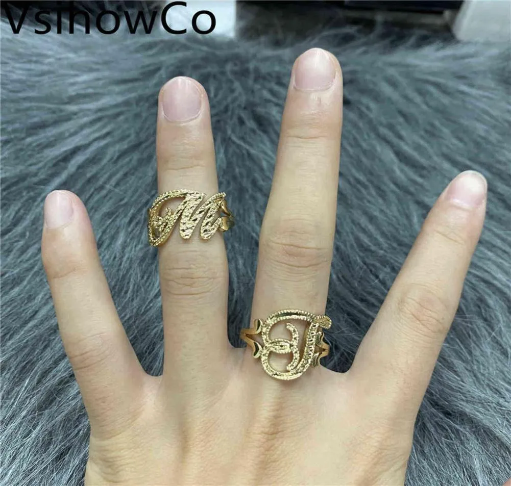 VishowCo New Custom Name Ring Fashion Hip Hop Stainless Steel Personalized Initial AZ Letter Ring For Women Gifts2405885
