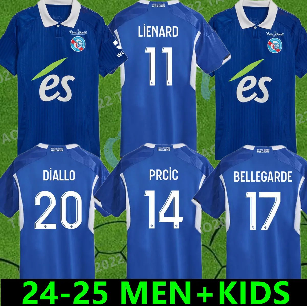 24 25 RC STRASBOURG ALSACE SOCCER JERSEYS SYLLA GAMEIRA SANSON MAILLOT DE FOOT LIENARD DIARRA 2024 2025 DIALLO BELEGARDE AHOLOU FOTBALLKIRT MEN KIDSER NYA NYA