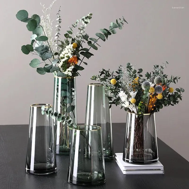 Vasen Phnom penh transparente Glas Vase Dekoration moderne minimalistische Wohnzimmer Wohnzimmer Dekorative Hydroponikblüte Interstiper