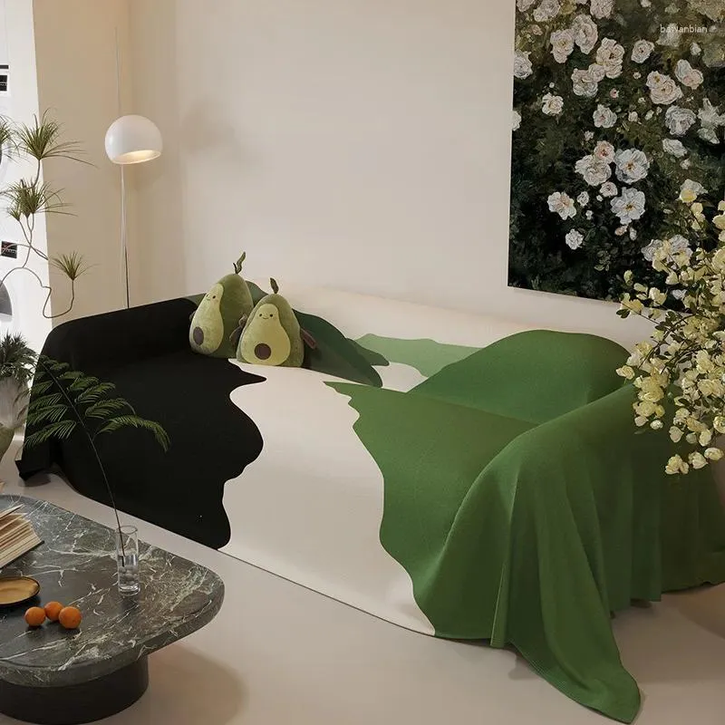 Coperture per sedie divano di divano di lusso di colore verde elegante elegante e comodo panno sontuoso e confortevole per soggiorno