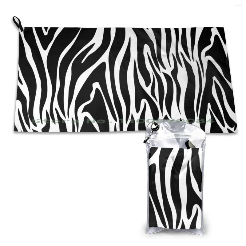 Serviette en noir et blanc motif de zèbre rapide sport sèche sport bain portable calimero c'est une émission de télévision d'anime injustice poulet it