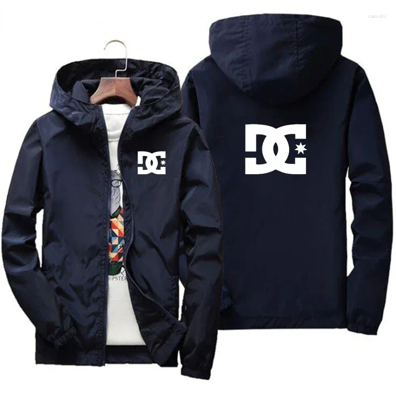 Herrenjacken mit Kapuzenjacke drucken DC Casual Brand Zipper Sport Trench Sportswear Modes große Größe