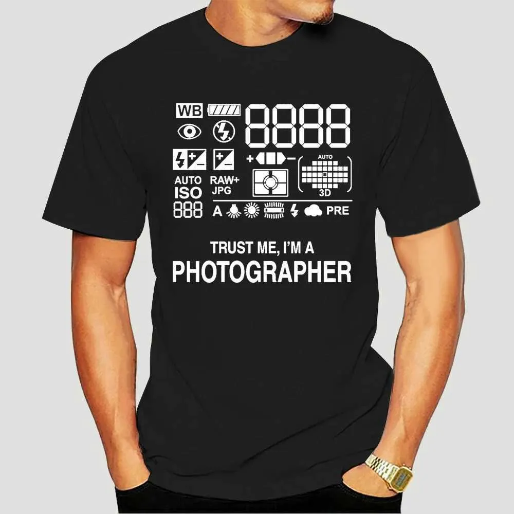 T-shirts pour hommes T-shirts Camera T-shirt Premium Cotton Photography Gift Present Funny 9177A T240510