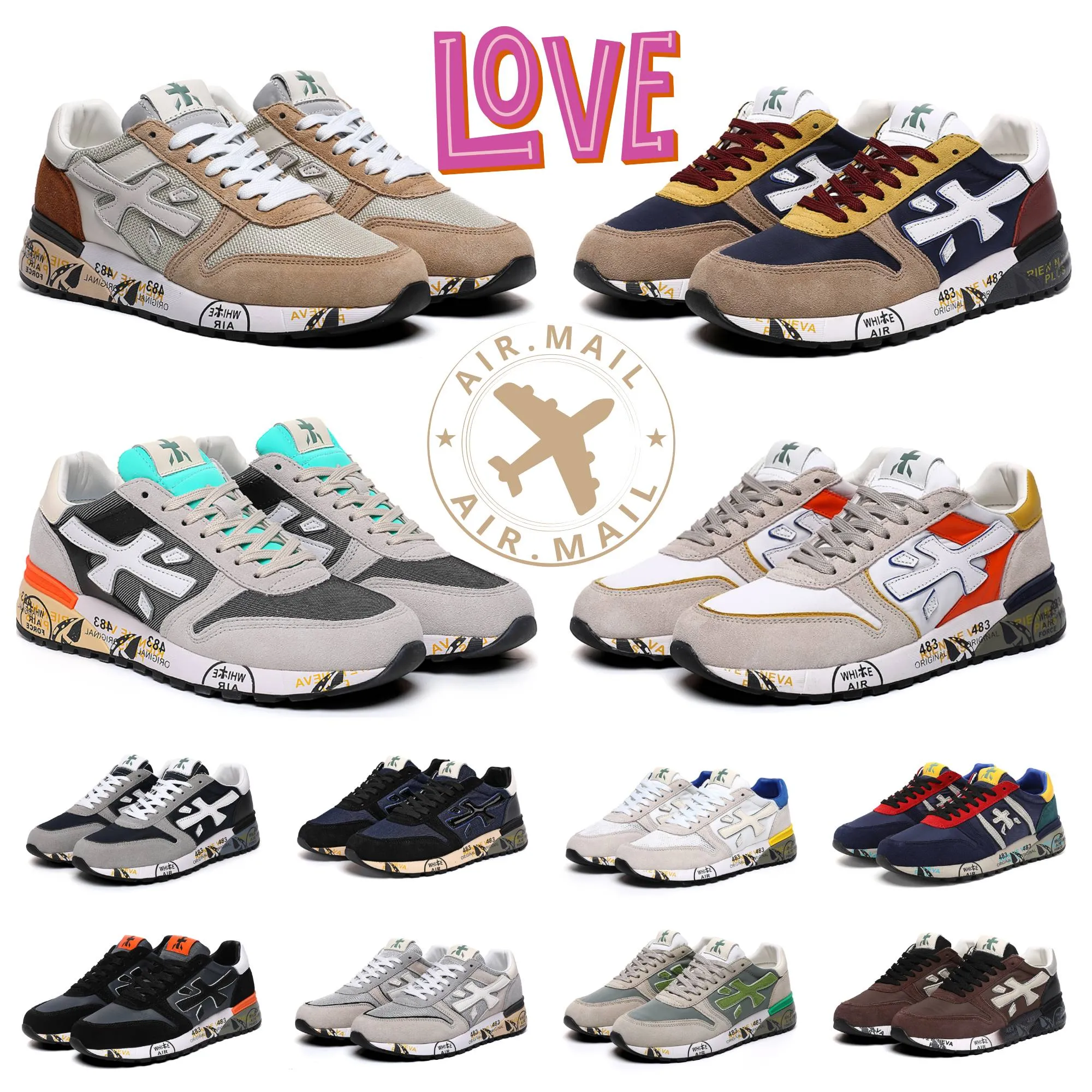 Designer Premiatas Shoes Italy 2024 New for Men Women Sneakers Genuine New  Vintage Premiate Sneakers Couple Rice Premiada Shoes Running Sneakers 270 