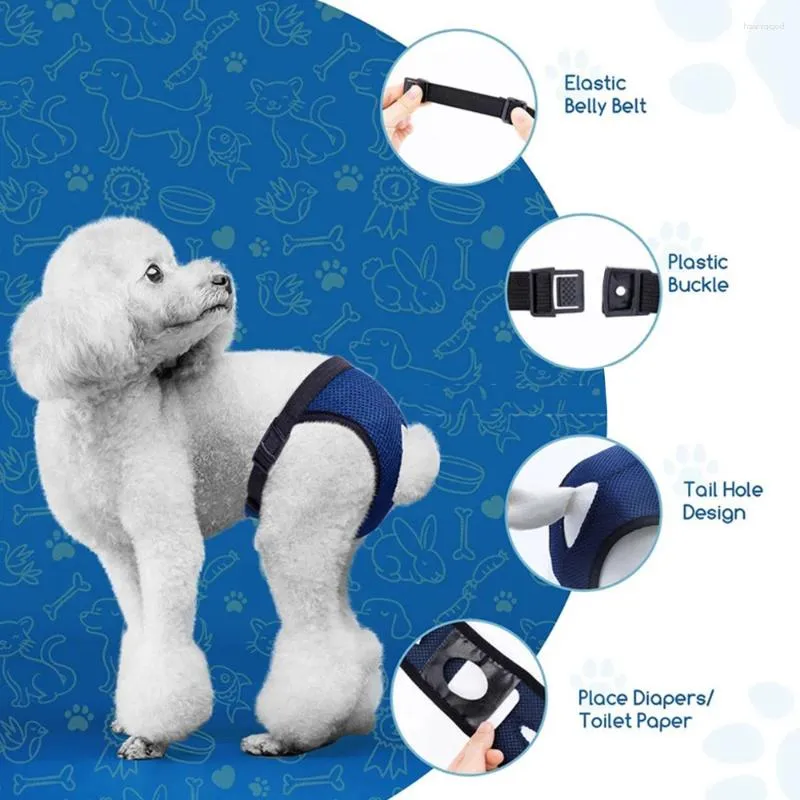 Hundebekleidung weibliche Höschen wiederverwendbare Windeln für Hunde Haustier atmungsaktives Menstruationsanpassungswaschanlygiene Wraps