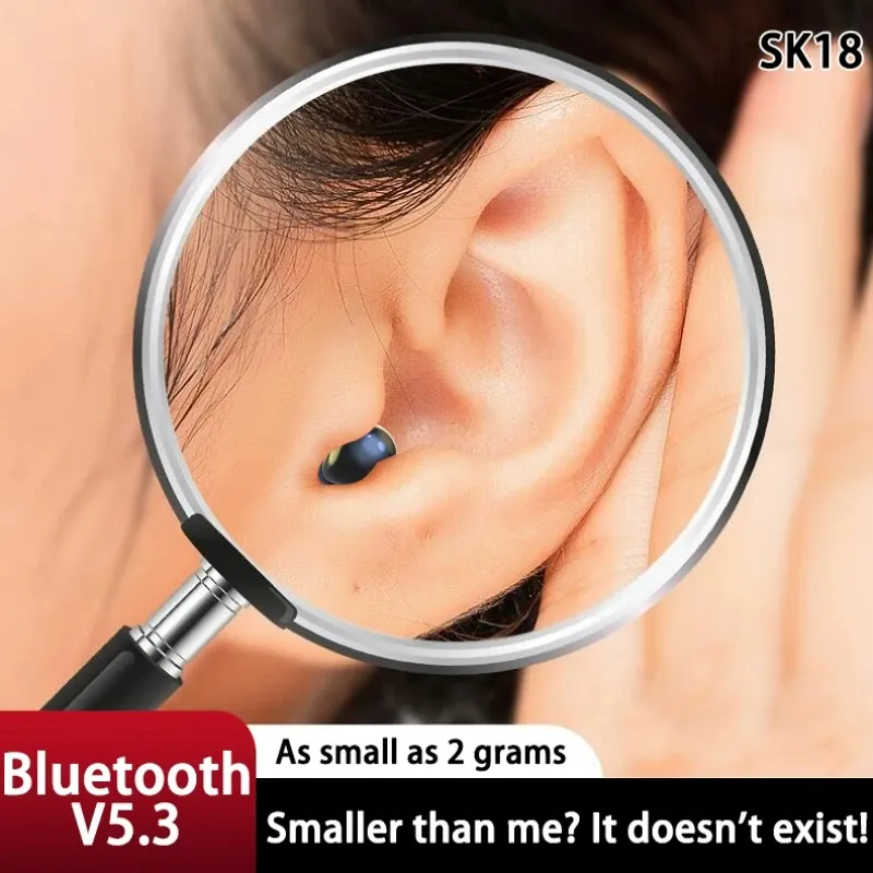 Zestaw słuchawkowy Bluetooth Wireless V5.3 HiFi Jakość dźwięku Niewidoczna sen wygodny do noszenia z mikrofonem inteligentne słuchawki dotykowe na iOS