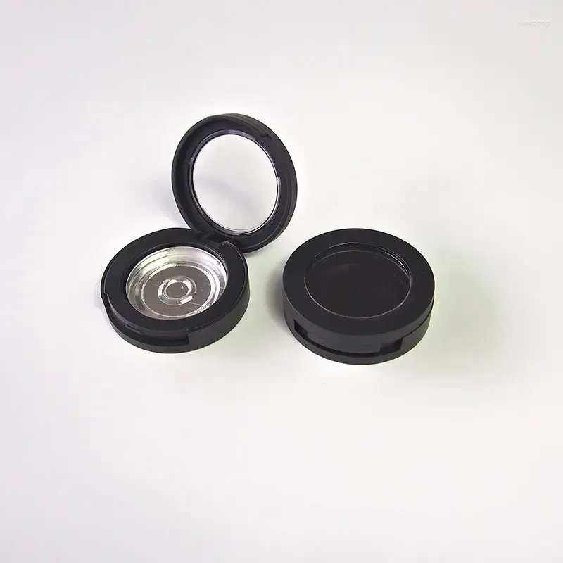Bouteilles de rangement en plastique noir vide de poudre 30 mm avec miroir femmes bricolage emballage de pinceau rechargeable récipient F20243159