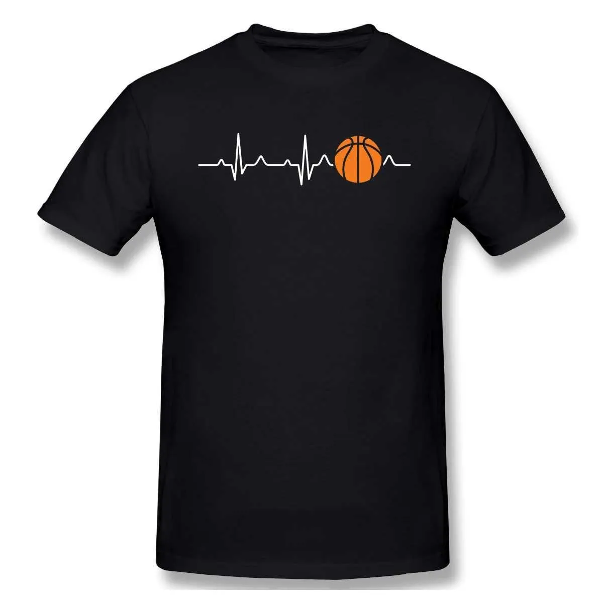 Herr t-shirts män kläder basket hjärtslag t-shirt män födelsedagspresenter korta släng roliga ts mode grafik tshirts ropa hombre t240510