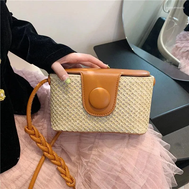 Вечерние Сумки 2024 Мини Коробка Солома Солома Для Кросс Кубика Для ...