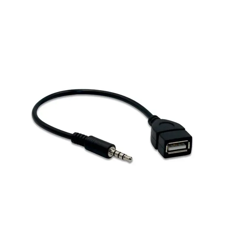 Typ een vrouwelijke OTG -converter -adapter kabeldraad koord stereo audio plug auto accessoires 0,2 m 3,5 mm mannelijke audio auxaansluiting naar USB 2.0