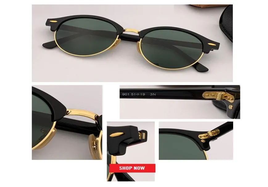 Novo clássico retro clássico vintage redondo óculos de sol masculino designer de marca círculo de sol círculos mulheres 4246 Eyewear de alta qualidade lente verde lente Driving4375612