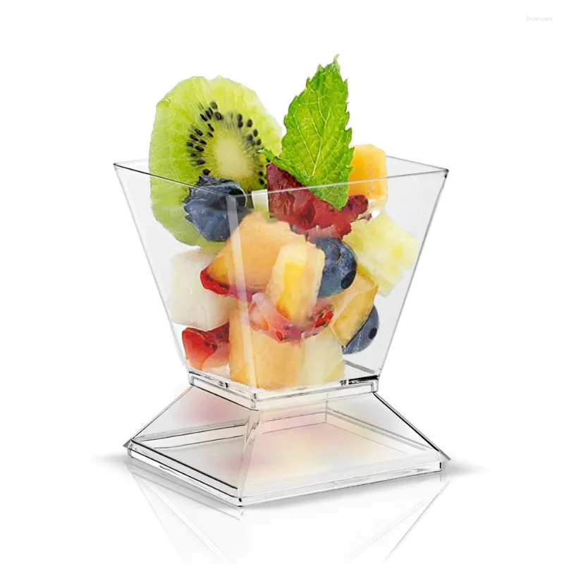 Wegwerpbekers rietjes 12/24 stks 100 ml dessert jelly cup ijs kerstcontainers mousse met deksel voor feest