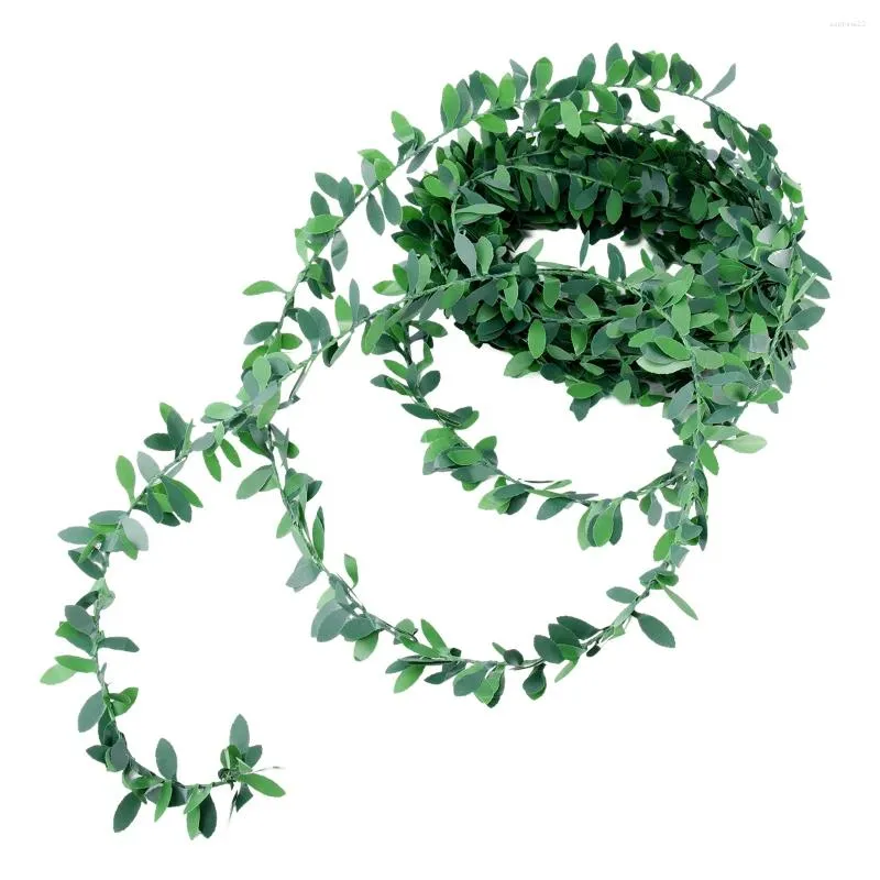 Flores decorativas 75m Videiras verdes guirlanda folhagem artificial Plantas penduradas folhas de coroa de coroa de coroa diy para decoração de outono de casamento