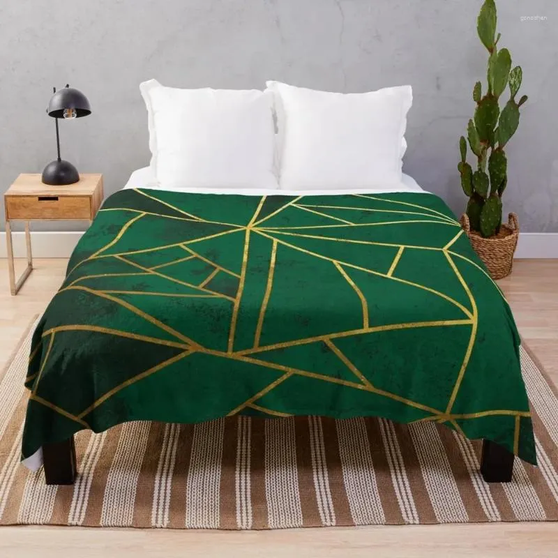 Couvertures émeraude Green moderne à lancer géométrique à la couverture canapé-lit Luxury