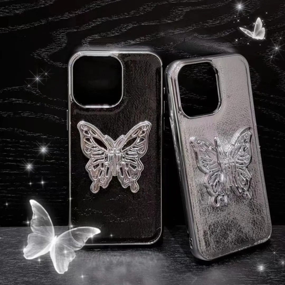 Piękny iPhone Phone Case 15 14 Pro Max Designer Butterfly Kicjstand Hi Quality torebka 18 17 16 15pro 14pro 13 12 11 Plus obudowa z pudełkiem prezentowym Bd