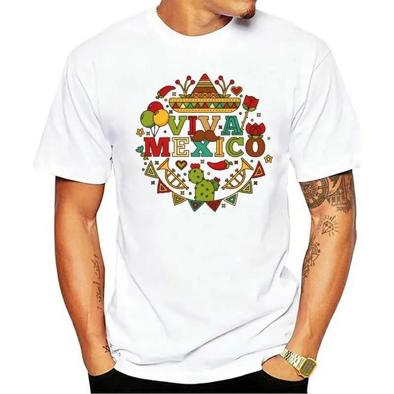 Men's T-Shirts Men Printed T-shirt Viva Mexico Day of The Dead Mexican Fiesta Shirt Funny Mexican Festival Tshirt Women T Shirt Ropa Hombre T240510