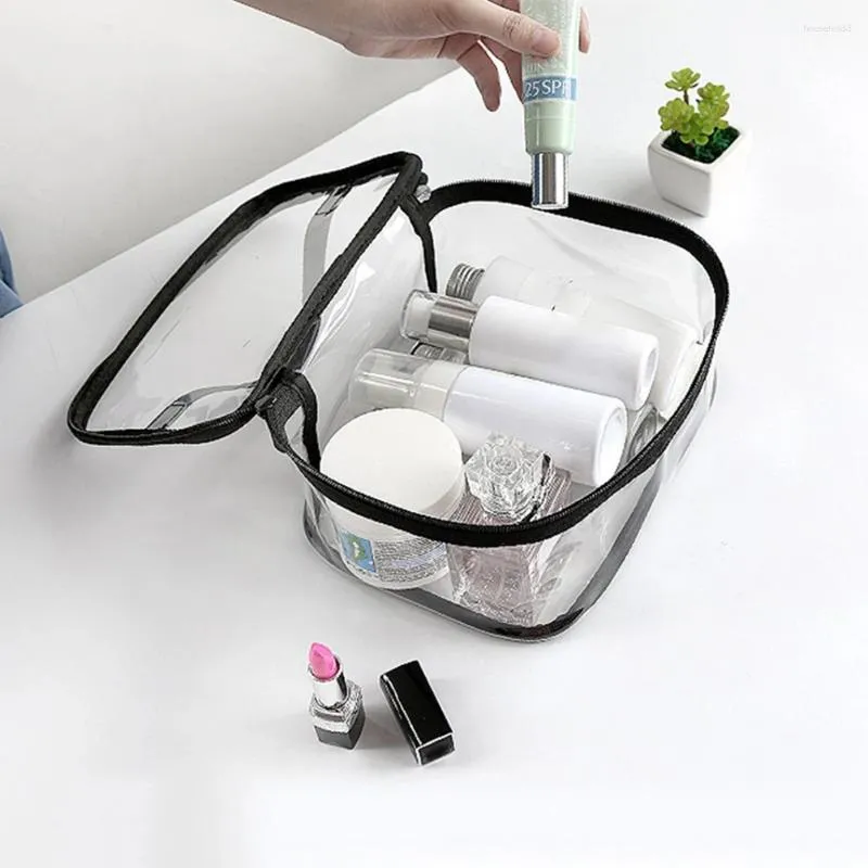 Bolsas de armazenamento bolsa de lavagem portátil fêmea transparente bolsa de maquiagem à prova d'água de grande capacidade Case de organizador cosmético