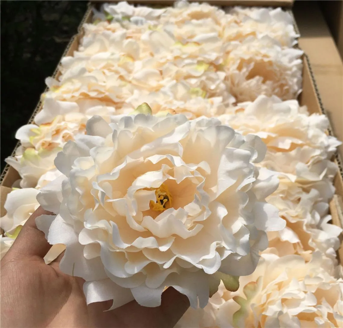 Silk de haute qualité Peony Flower Heads Party Party Decoration Artificial Simulation Silk Peony Camellia Rose Flower Wedding Decora5664376