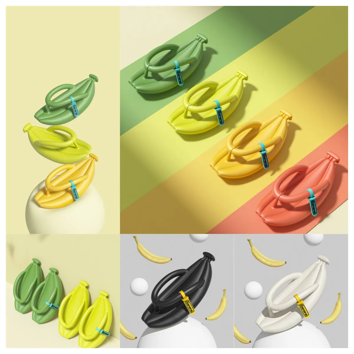 New Designer EVA herringbone slippers for women funny banana men wearing men's clip on solid color thick sole clip on sandals