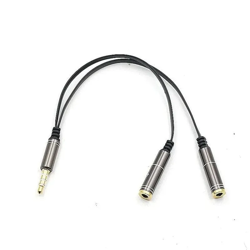 3.5 Mm Headphone Earphone Audio Cable Micphone Y Splitter Adapter 1 Female To 2 Male Connected Cord To Laptop PC