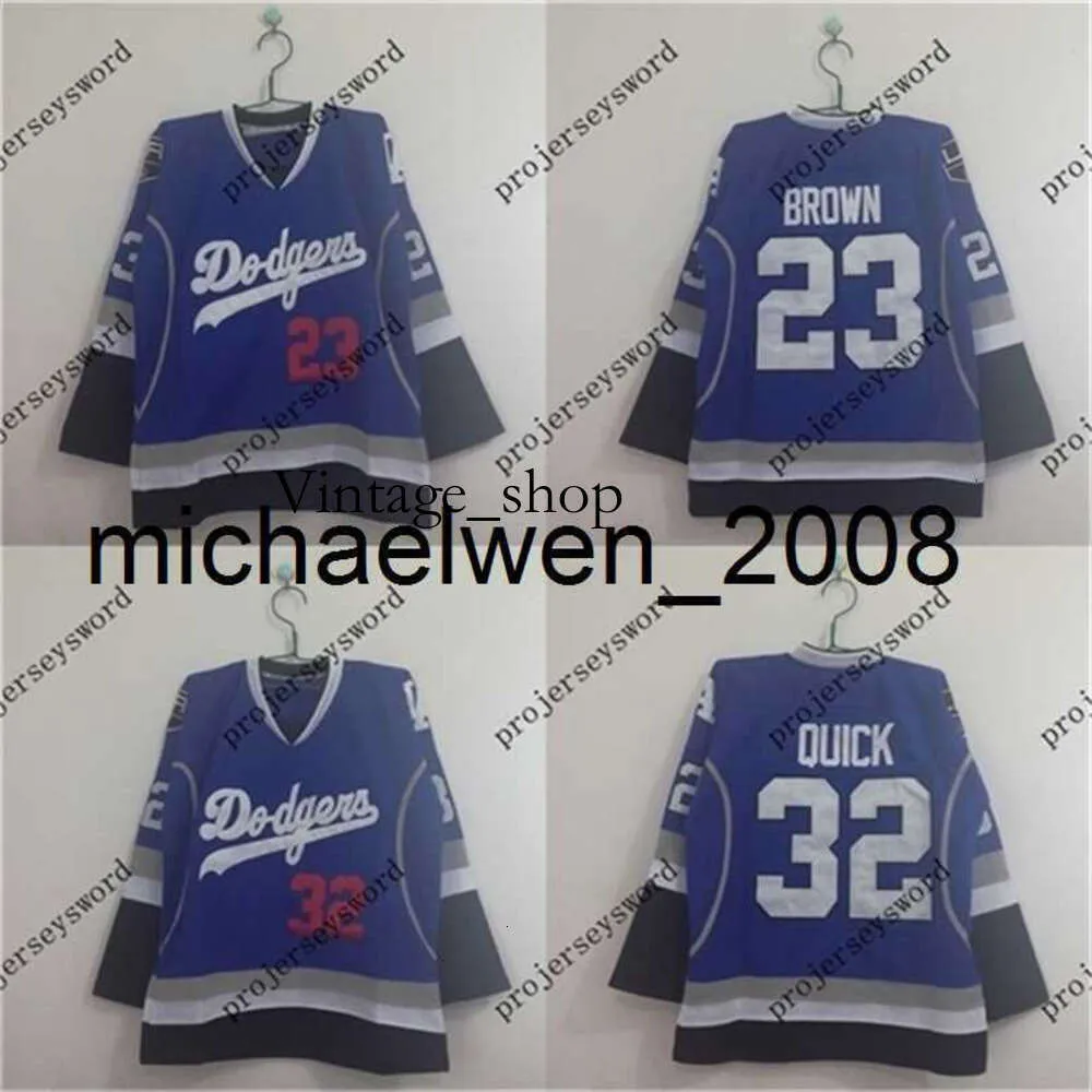 Vin Weng Blue Limited Hockey Jersey 23 Dustin Brown 32 Jonathan rapide 100% maillots de hockey