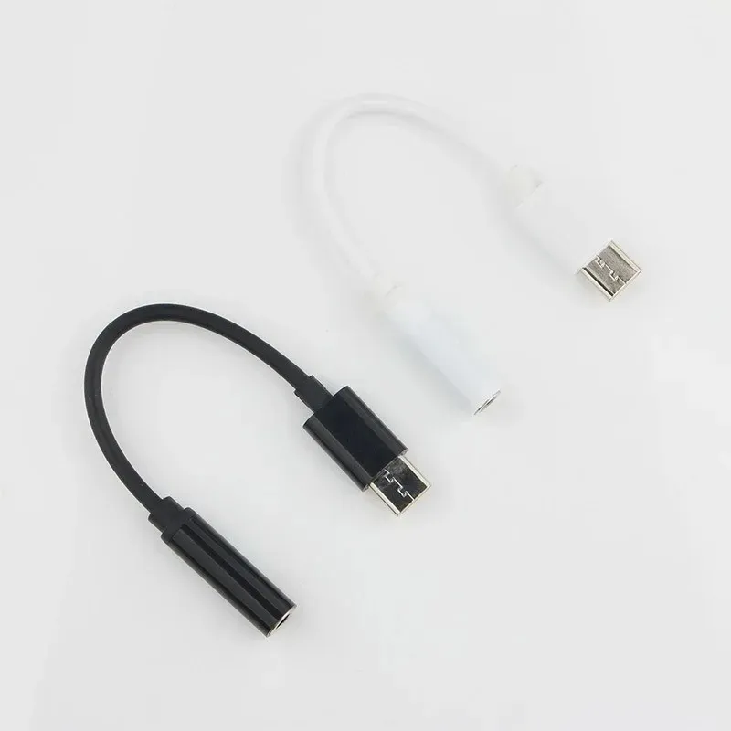 Плетенный кабельный адаптер USB-C Тип C до 3,5-мм разъему