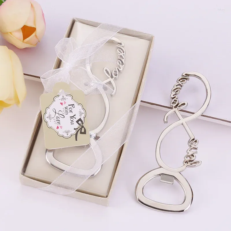 Вечеринка на вечеринку 20 шт. Love Forever Infinity Design Silver Metal Bottle Opener Favors