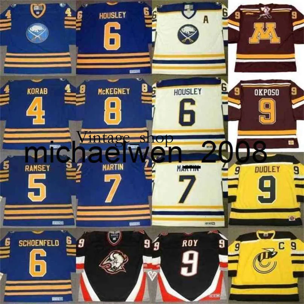 Vin Weng Jerry Korab Mike Ramsey Phil Housley Rick Martin Derek Roy Kyle Okposo Rick Dudley Brad May Dale Hawerchuk Hockey Jerseys